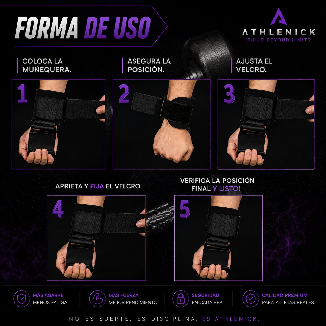 Ganchos de Levantamiento con Correa ATHLENICK